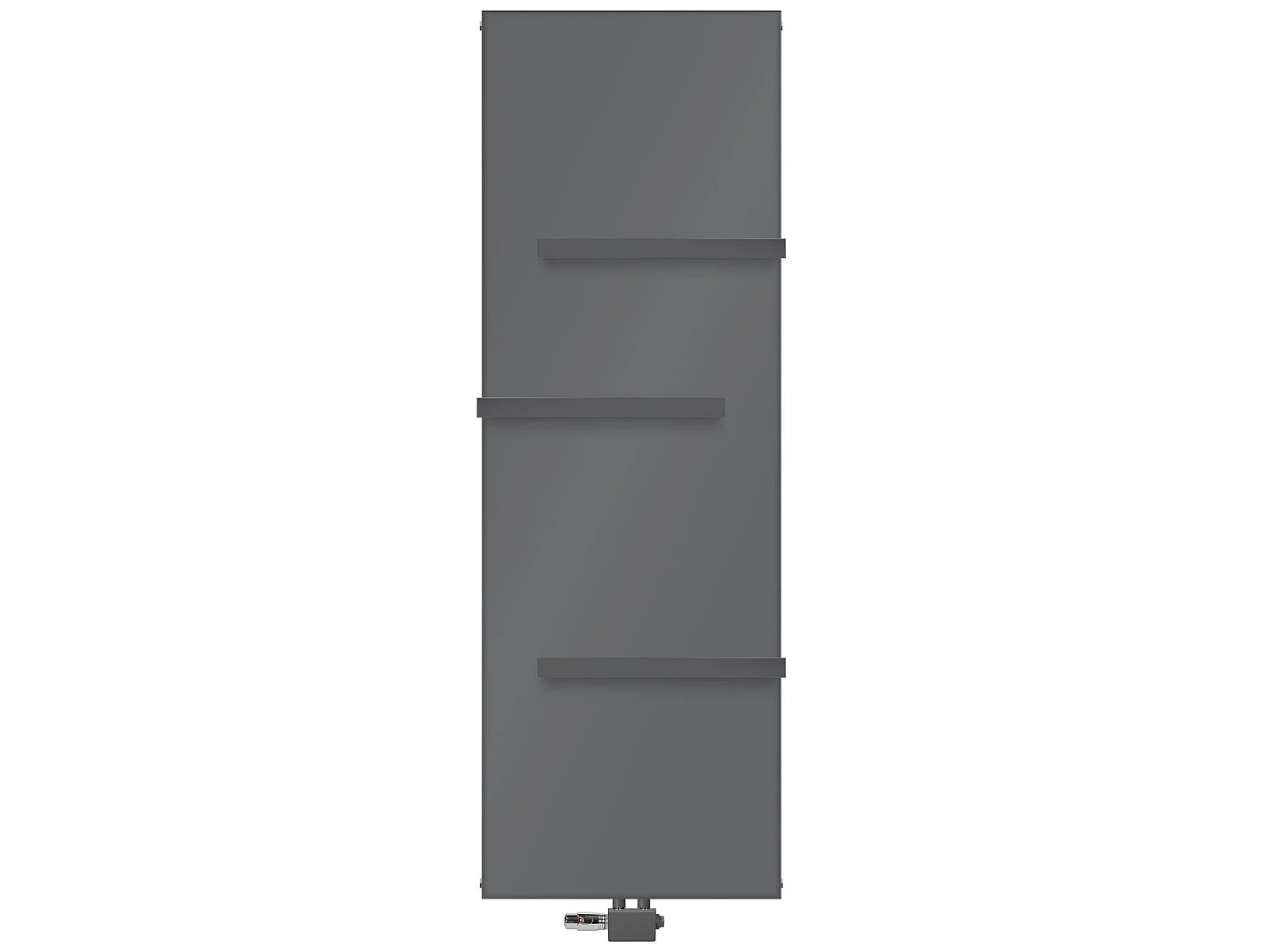Radiateur vertical anthracite 604x1800 mm raccord universel 3 porte-serviette