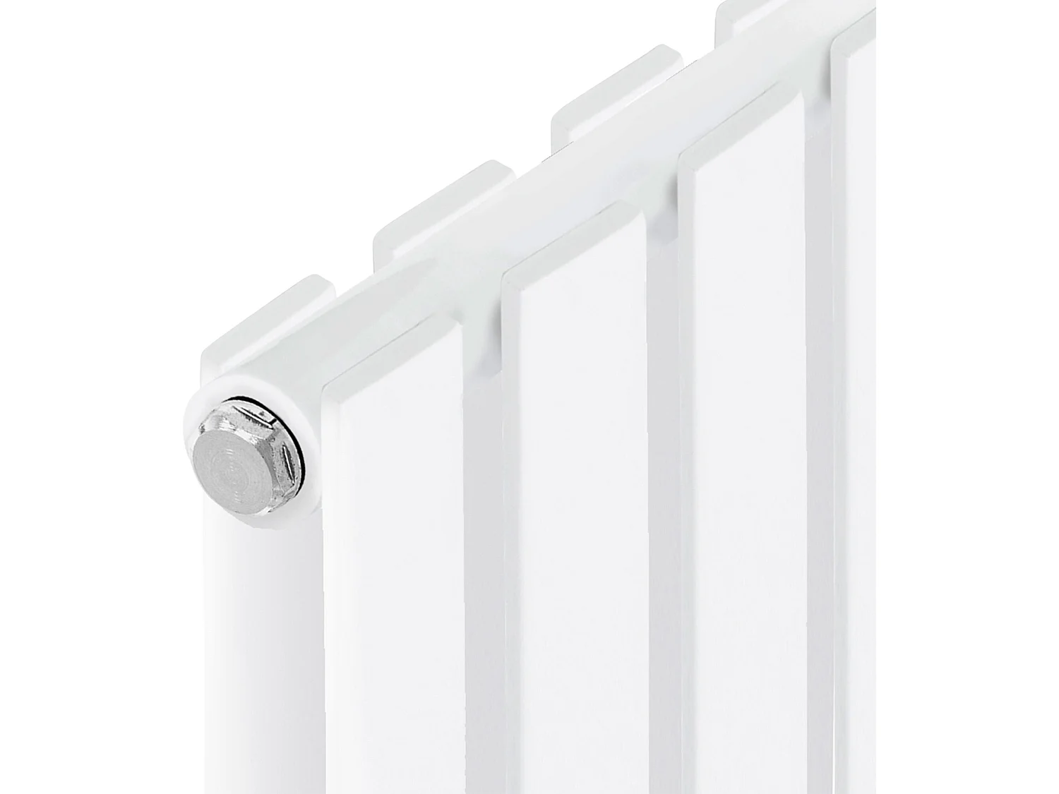 Radiateur blanc double couche 300x1600 mm raccord central universel thermostat