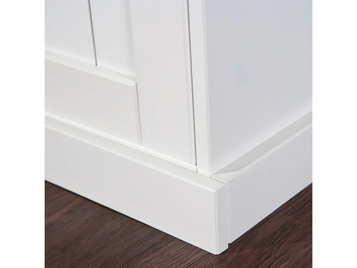Bahut Bas 2 Portes "Takao" 90cm Blanc & Naturel