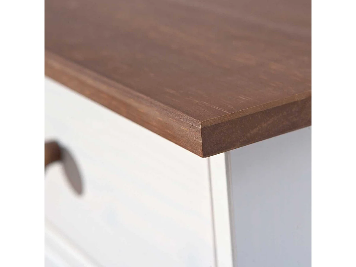 Buffet Bois 3 Portes "Takao" 130cm Blanc & Naturel