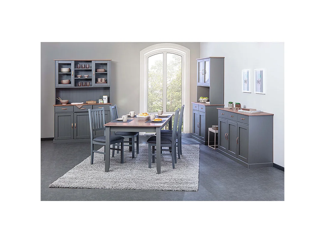 Buffet 3 Portes & 3 Tiroirs "Zernan" 131cm Gris