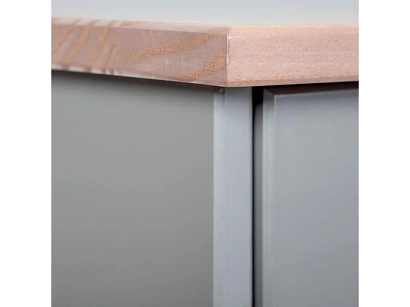 Luzerna Sideboard mit 2 Türen und 2 Schubladen Grau, Braun.