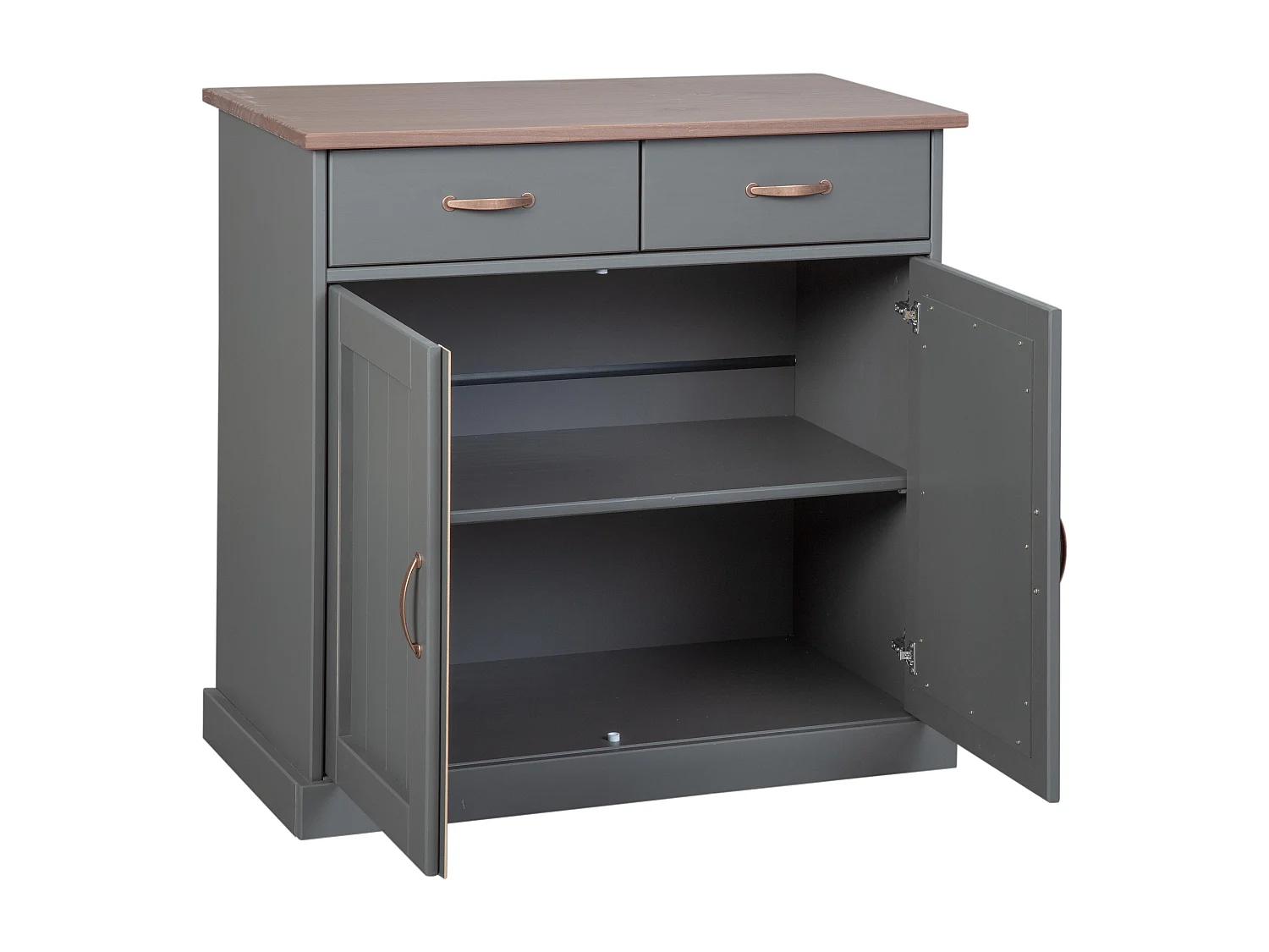 Buffet 2 Portes & 2 Tiroirs "Zernan" 90cm Gris