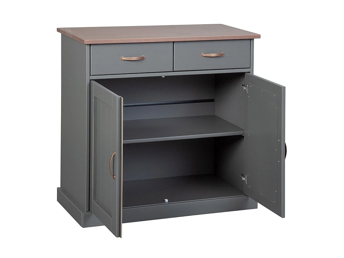 Buffet 2 Portes & 2 Tiroirs "Zernan" 90cm Gris