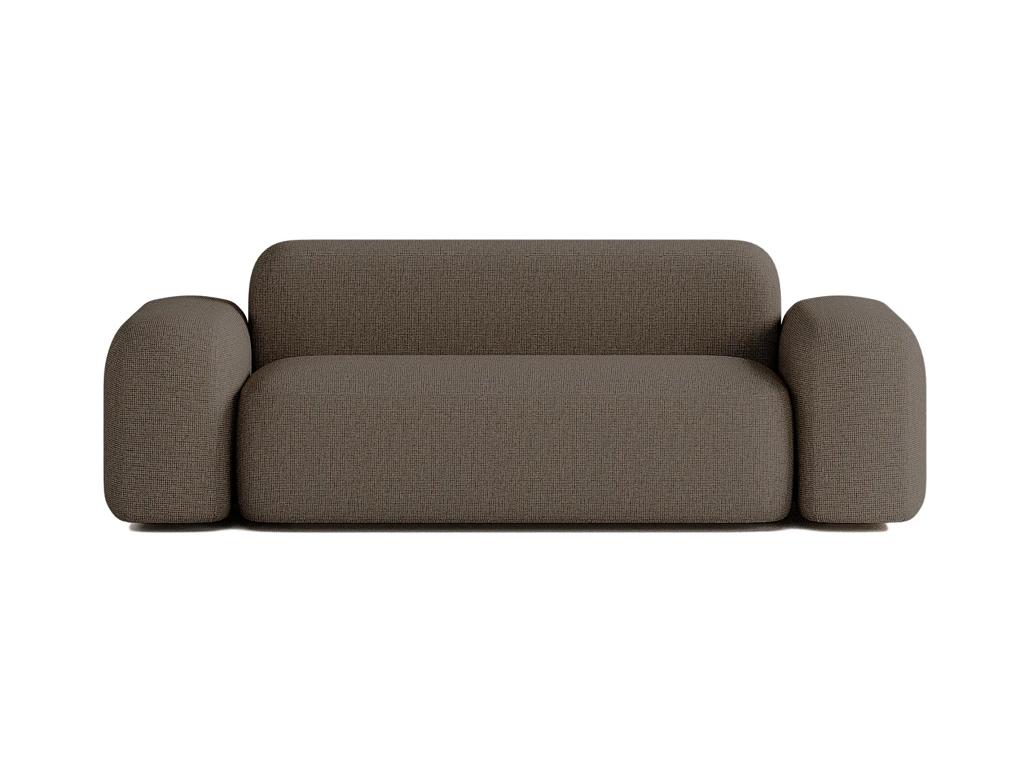 Canapé Droit Contemporain Max 2 Places en Tissu Marron