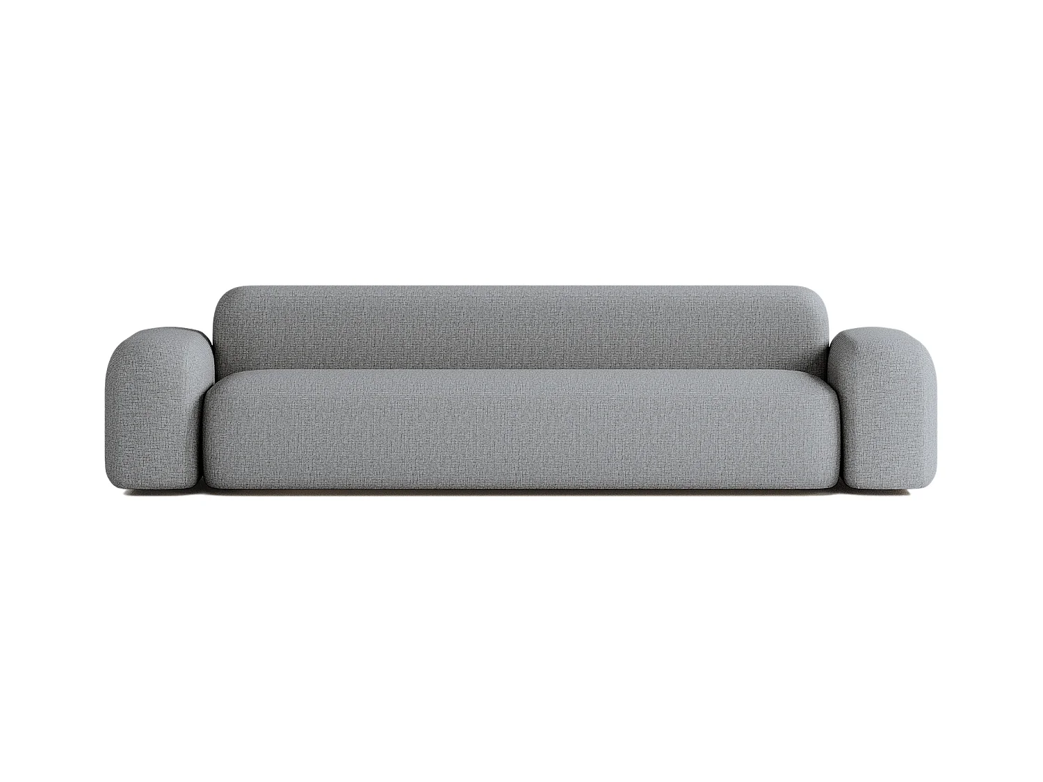 Canapé Droit Contemporain Max 4 Places en Tissu Gris Foncé