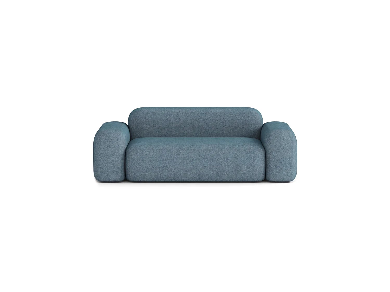 Canapé Droit Contemporain Max 2 Places en Tissu Bleu