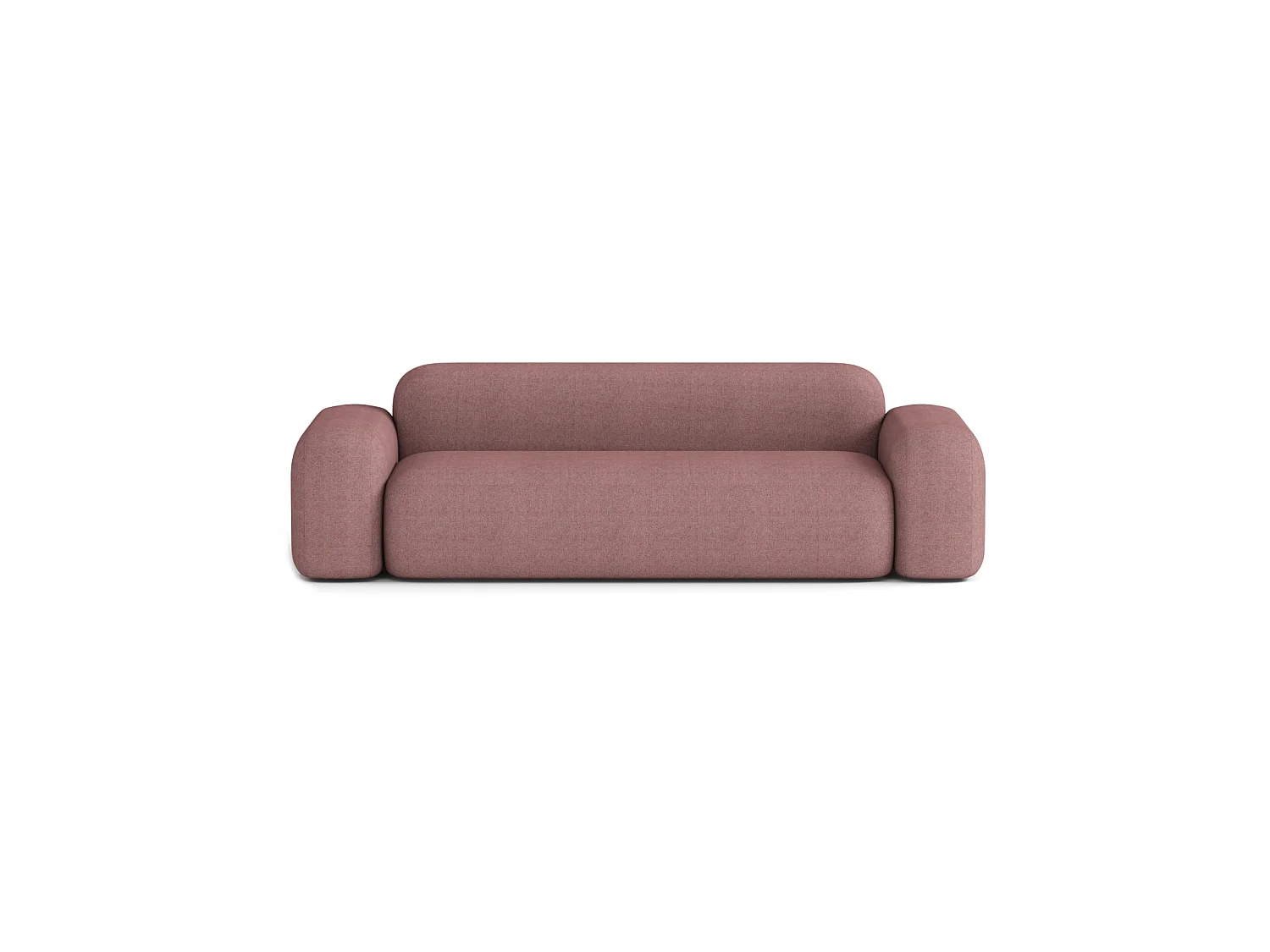 Canapé Droit Contemporain Max 3 Places en Tissu Rouge