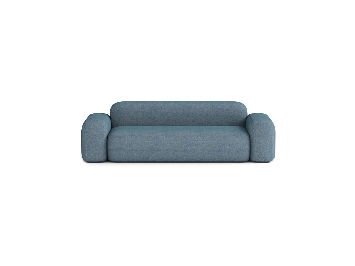 Canapé Droit Contemporain Max 3 Places en Tissu Bleu