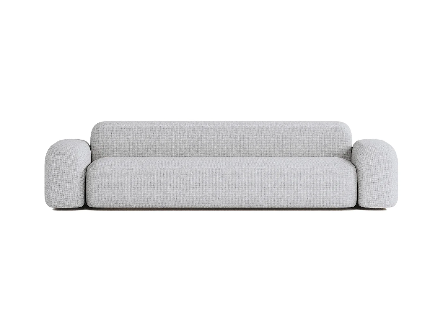 Canapé Droit Contemporain Max 4 Places en Tissu Gris Clair