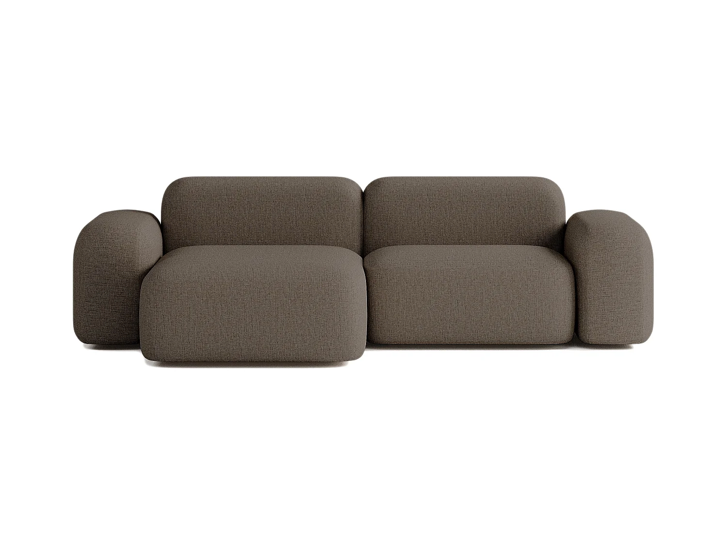 Canapé d'angle Max 3 places tissu marron