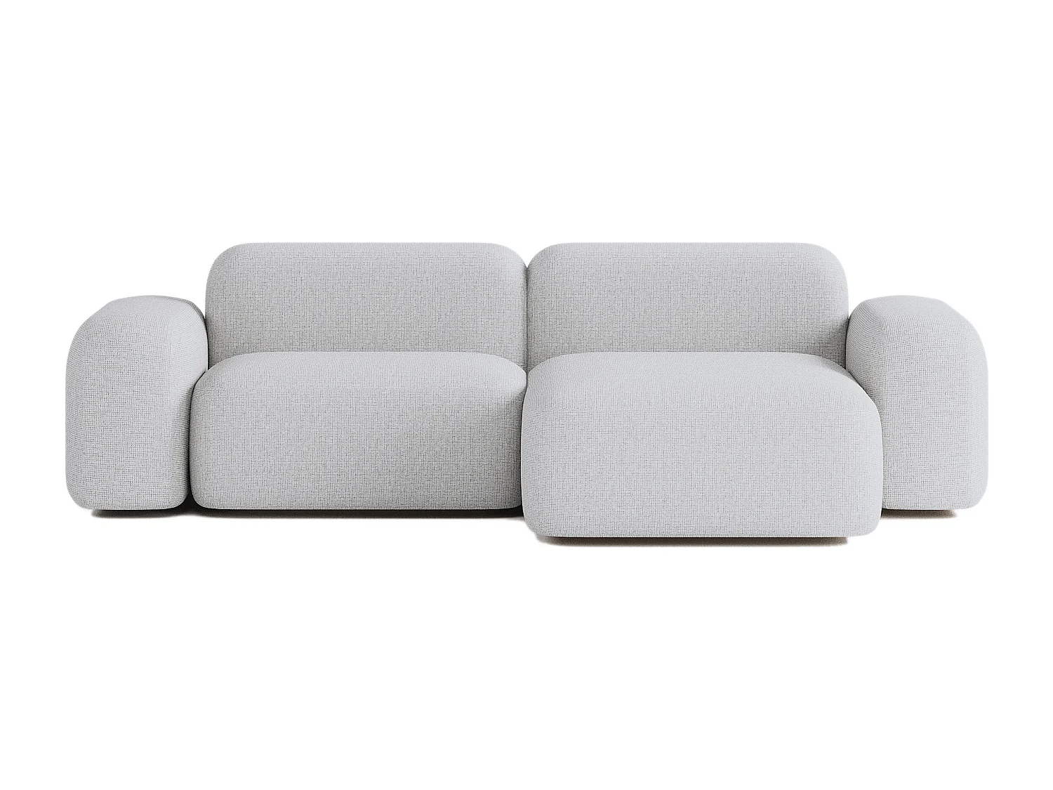 Canapé d'angle Max 3 places en tissu gris clair