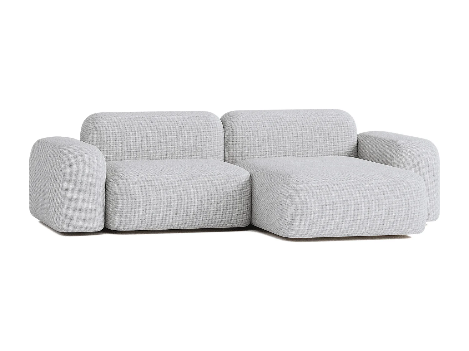 Canapé d'angle Max 3 places en tissu gris clair