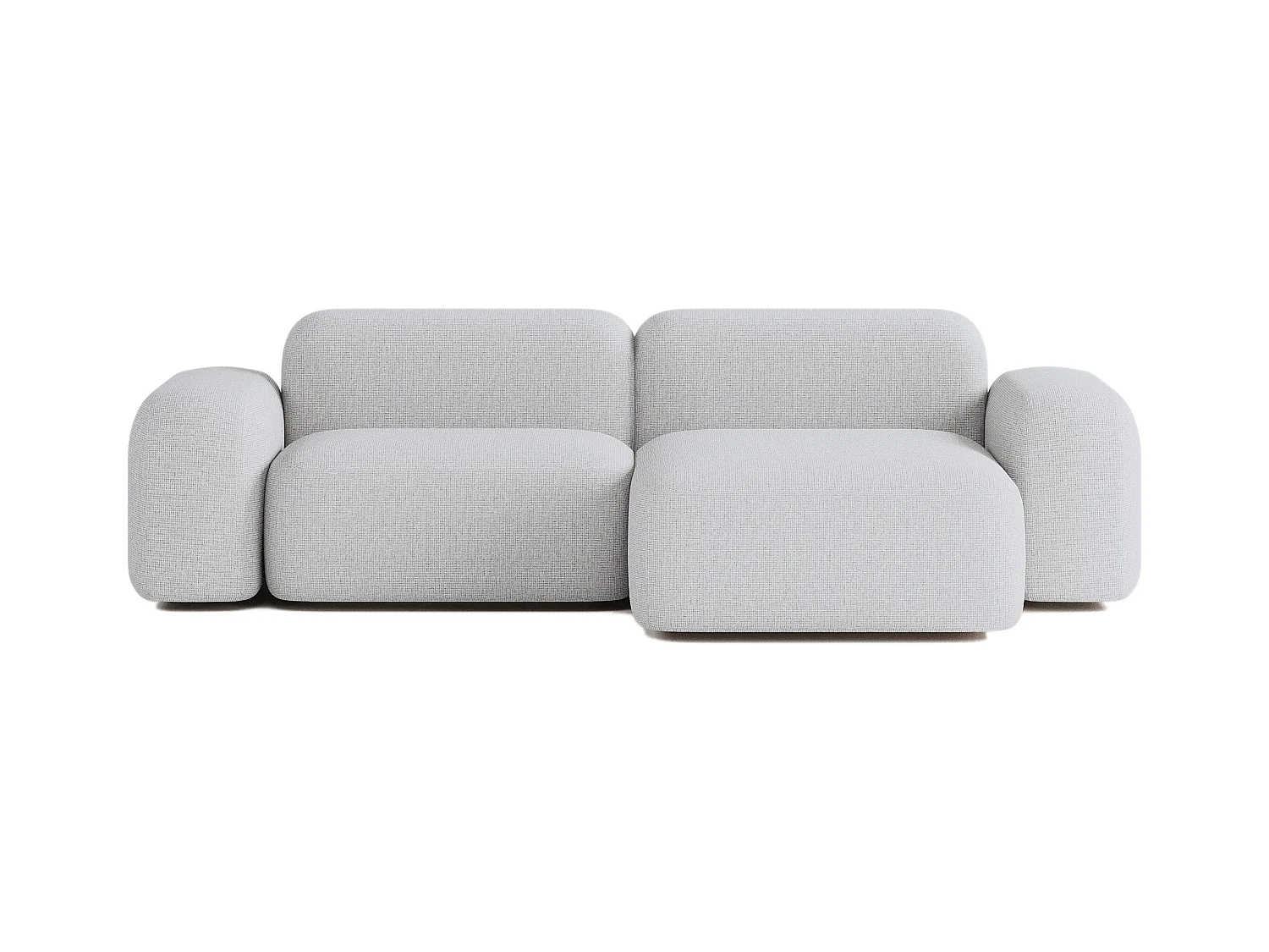 Canapé d'angle Max 3 places en tissu gris clair