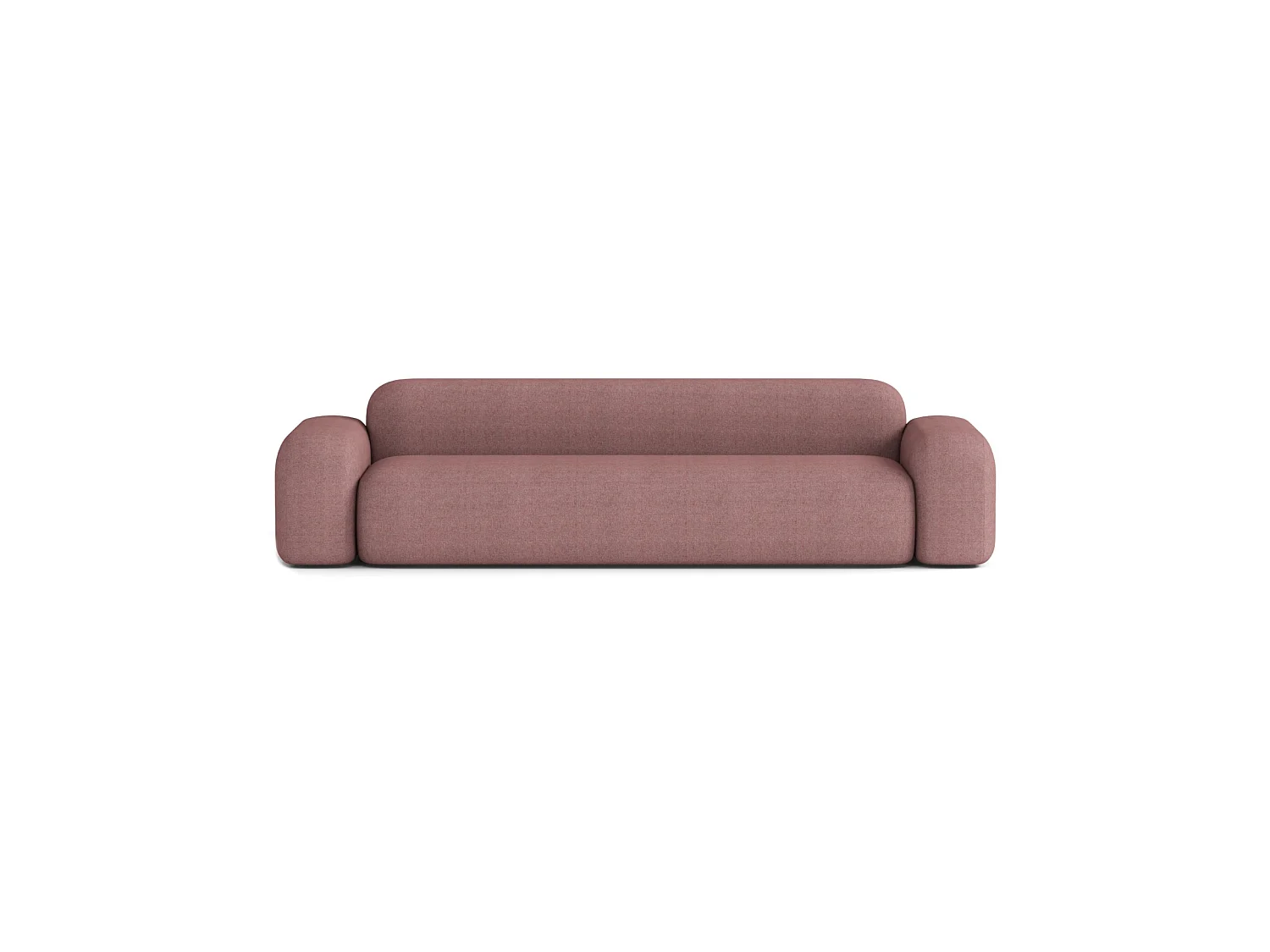 Canapé Droit Contemporain Max 4 Places en Tissu Rouge