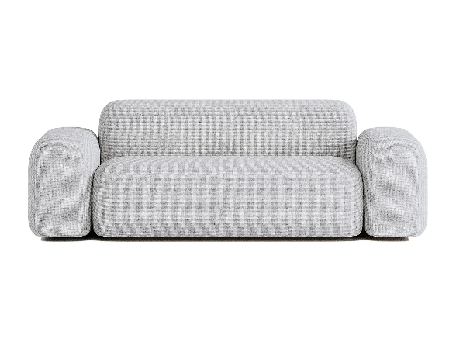 Canapé Droit Contemporain Max 2 Places en Tissu Gris Clair