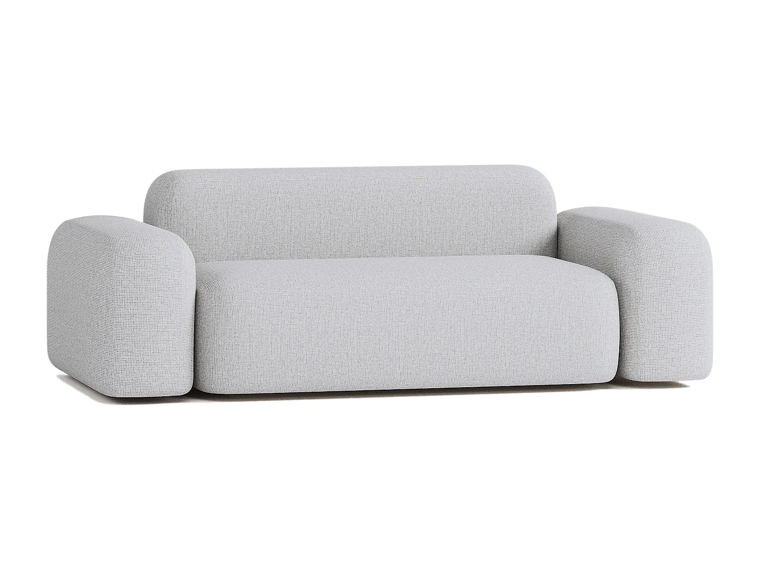 Canapé Droit Contemporain Max 2 Places en Tissu Gris Clair