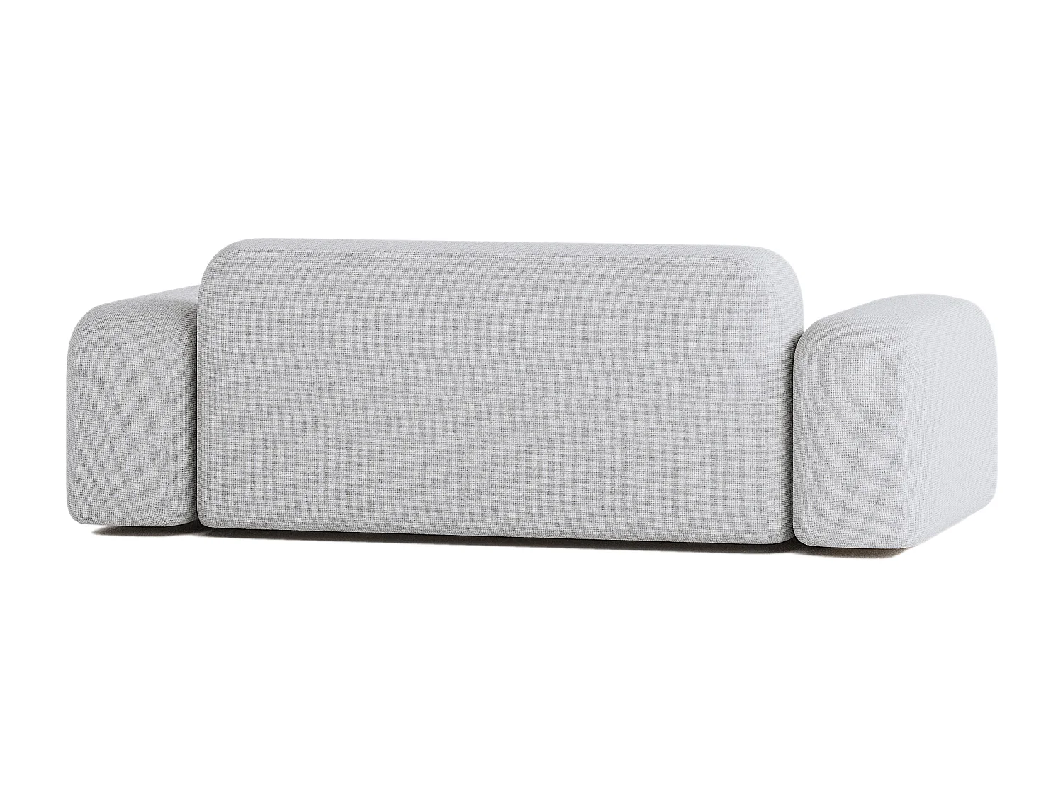 Canapé Droit Contemporain Max 2 Places en Tissu Gris Clair