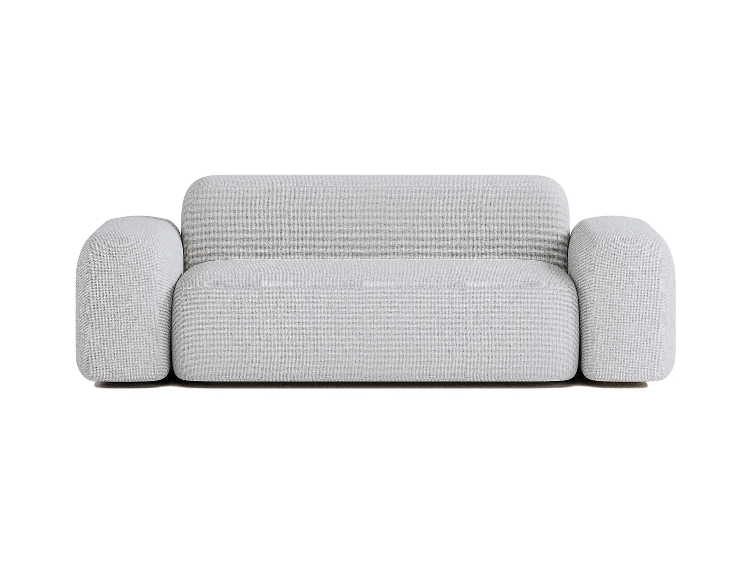 Canapé Droit Contemporain Max 2 Places en Tissu Gris Clair