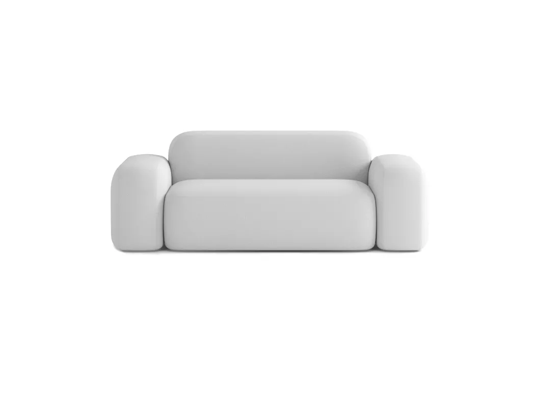 Kauf Unique Lineares 2-Sitzer-Sofa Max aus Stoff, hellgrau