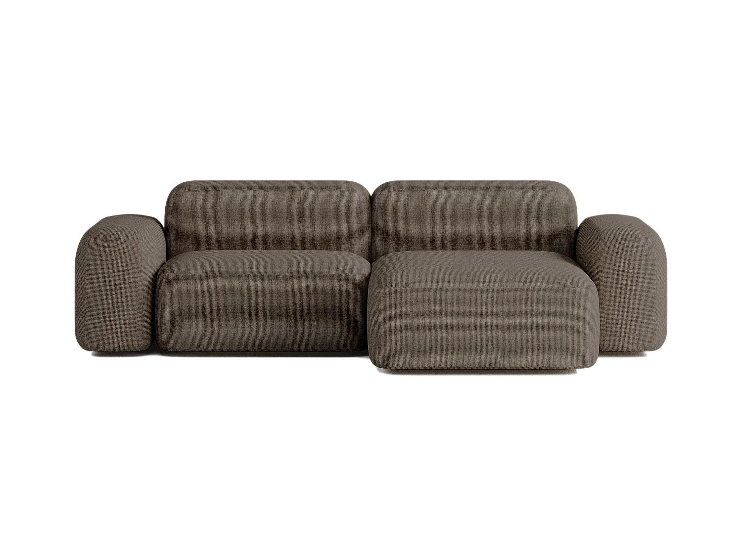Canapé d'angle Max 3 places en tissu marron