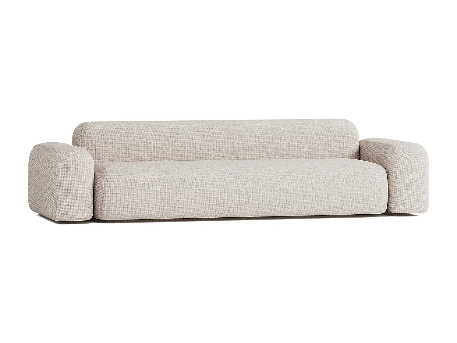Canapé Droit Contemporain Max 4 Places en Tissu Beige