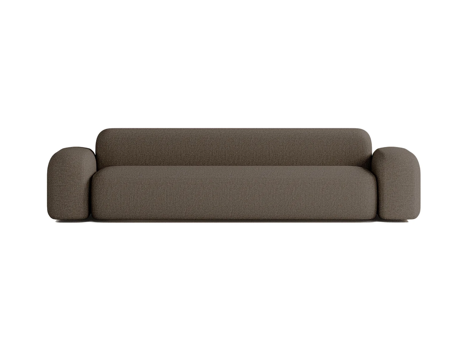 Canapé Droit Contemporain Max 4 Places en Tissu Marron