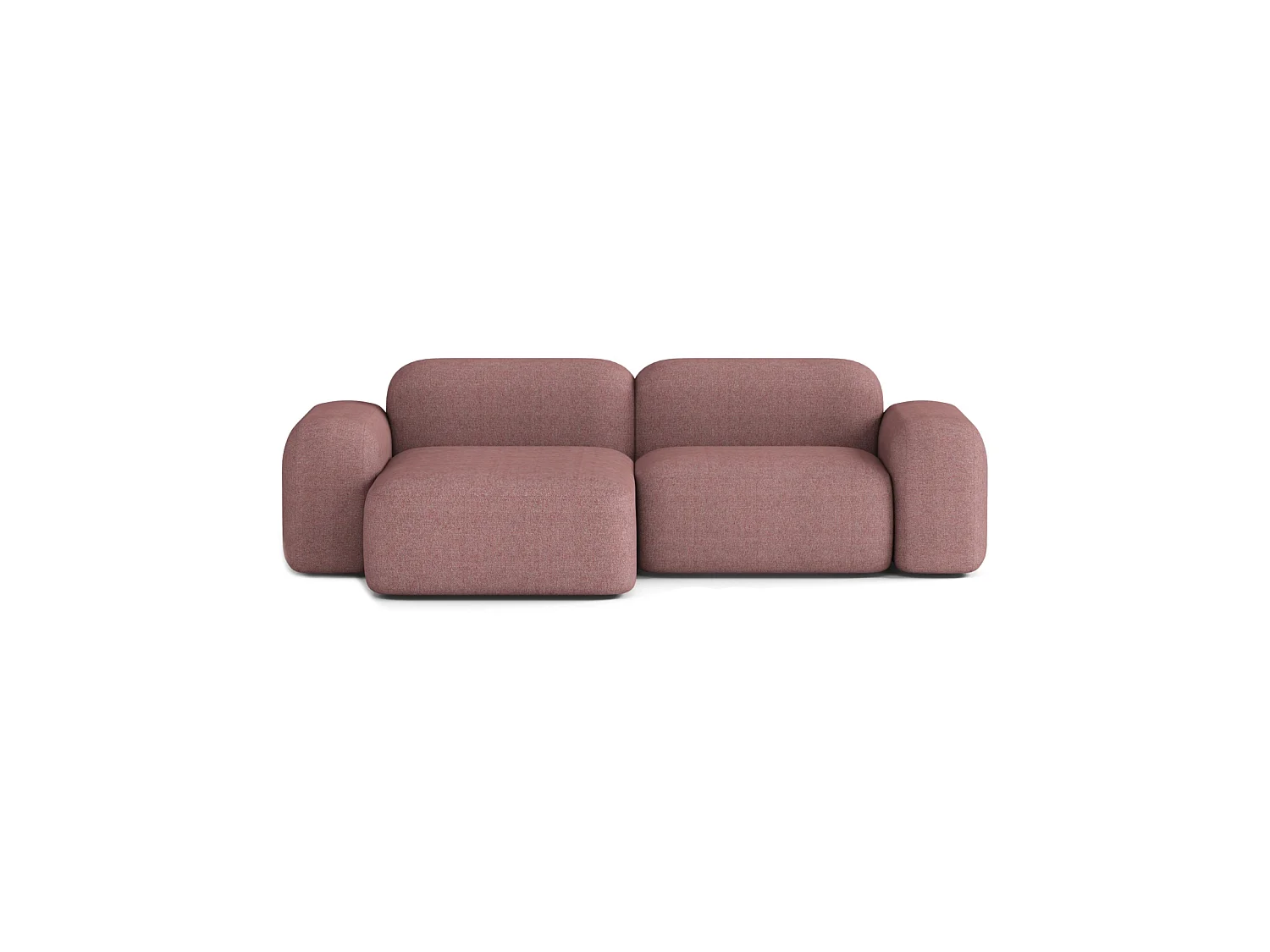 Canapé d'angle Max 3 places tissu rouge