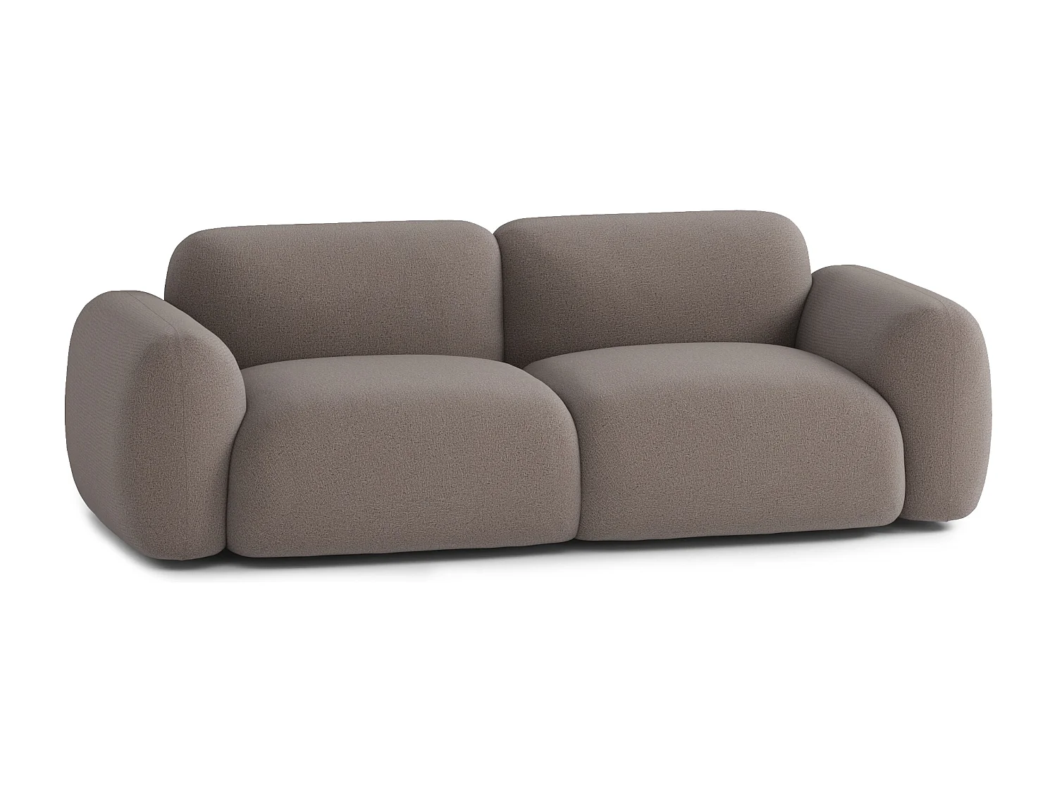 Canapé Modulable Ben 2/3 places en Tissu Marron