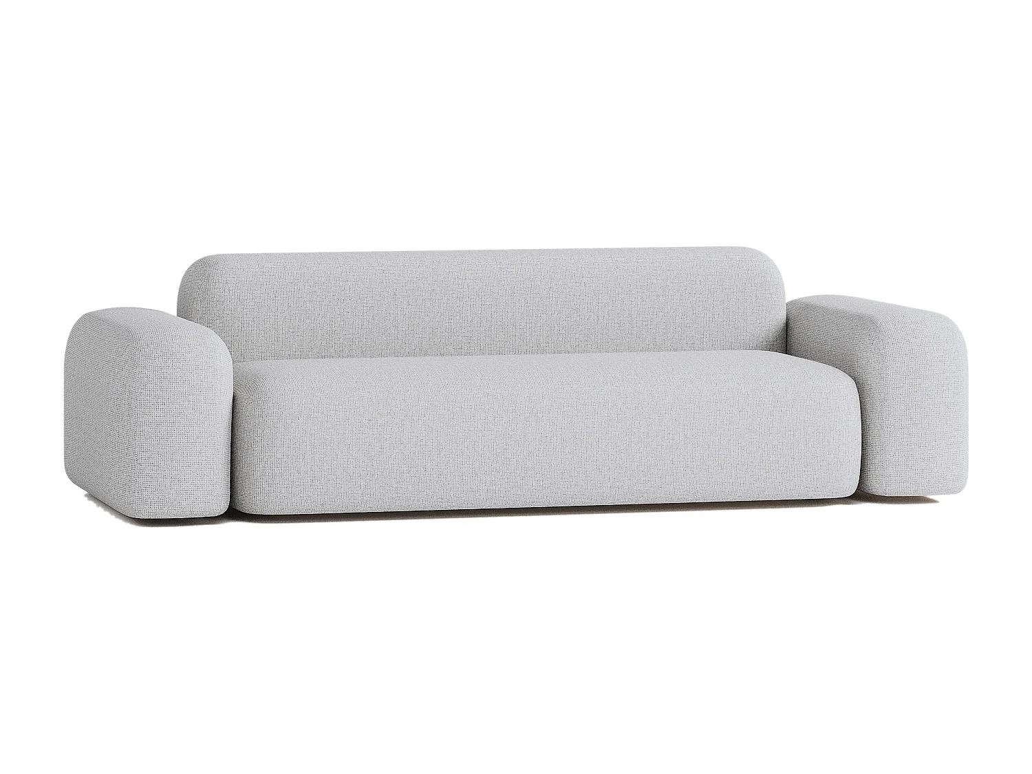 Canapé Droit Contemporain Max 3 Places en Tissu Gris Clair
