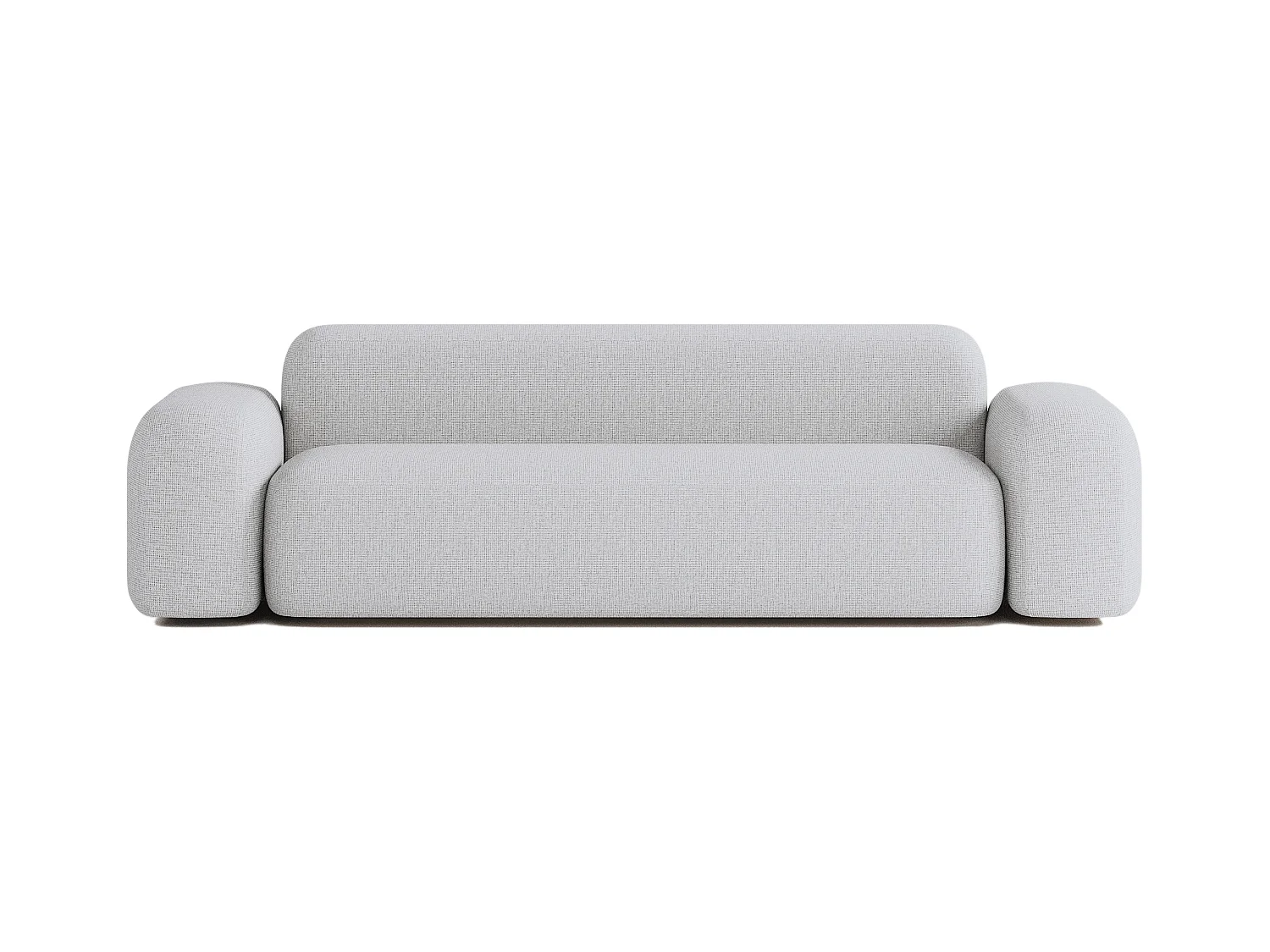 Canapé Droit Contemporain Max 3 Places en Tissu Gris Clair