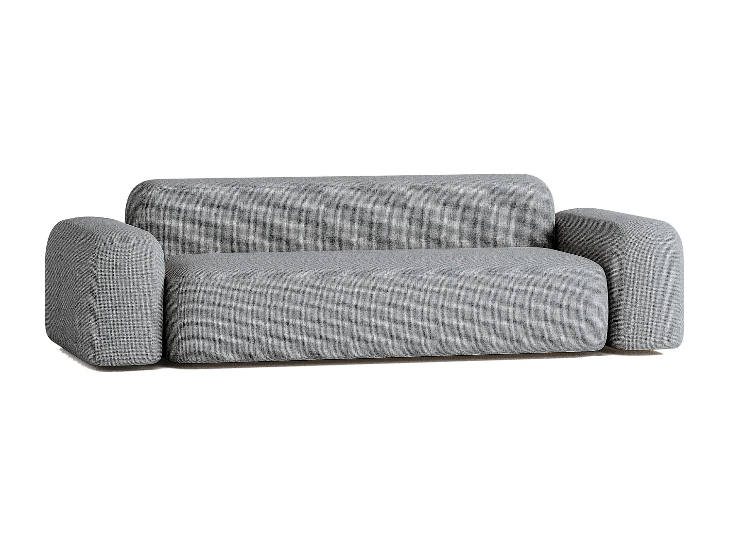 Canapé Droit Contemporain Max 3 Places en Tissu Gris Foncé