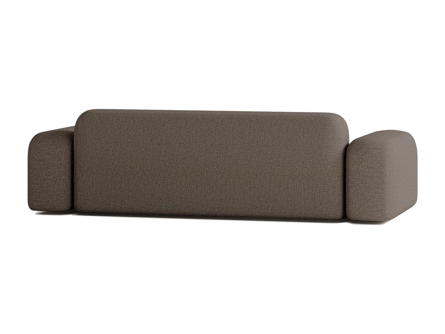 Canapé Droit Contemporain Max 3 Places en Tissu Marron