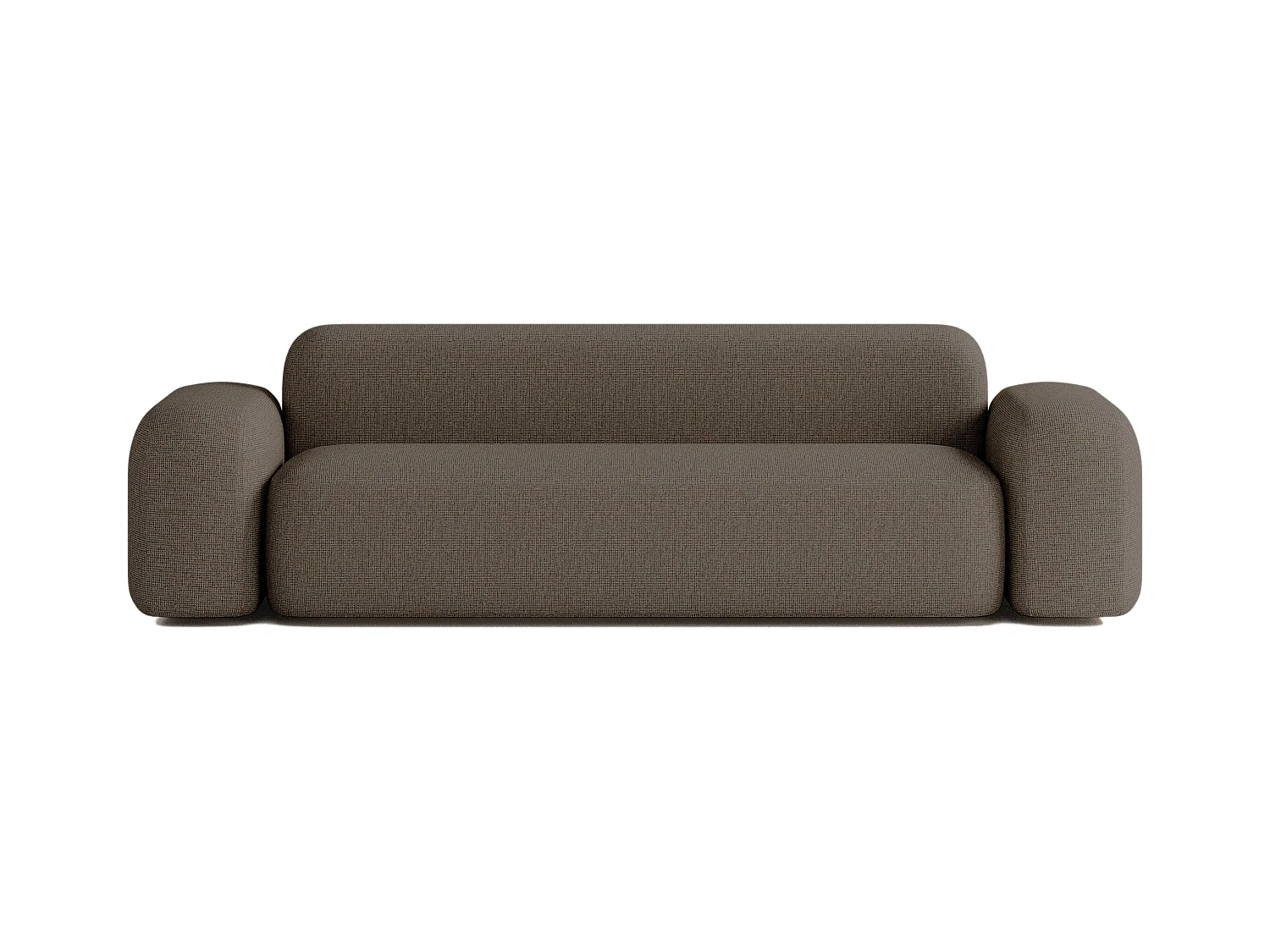 Canapé Droit Contemporain Max 3 Places en Tissu Marron