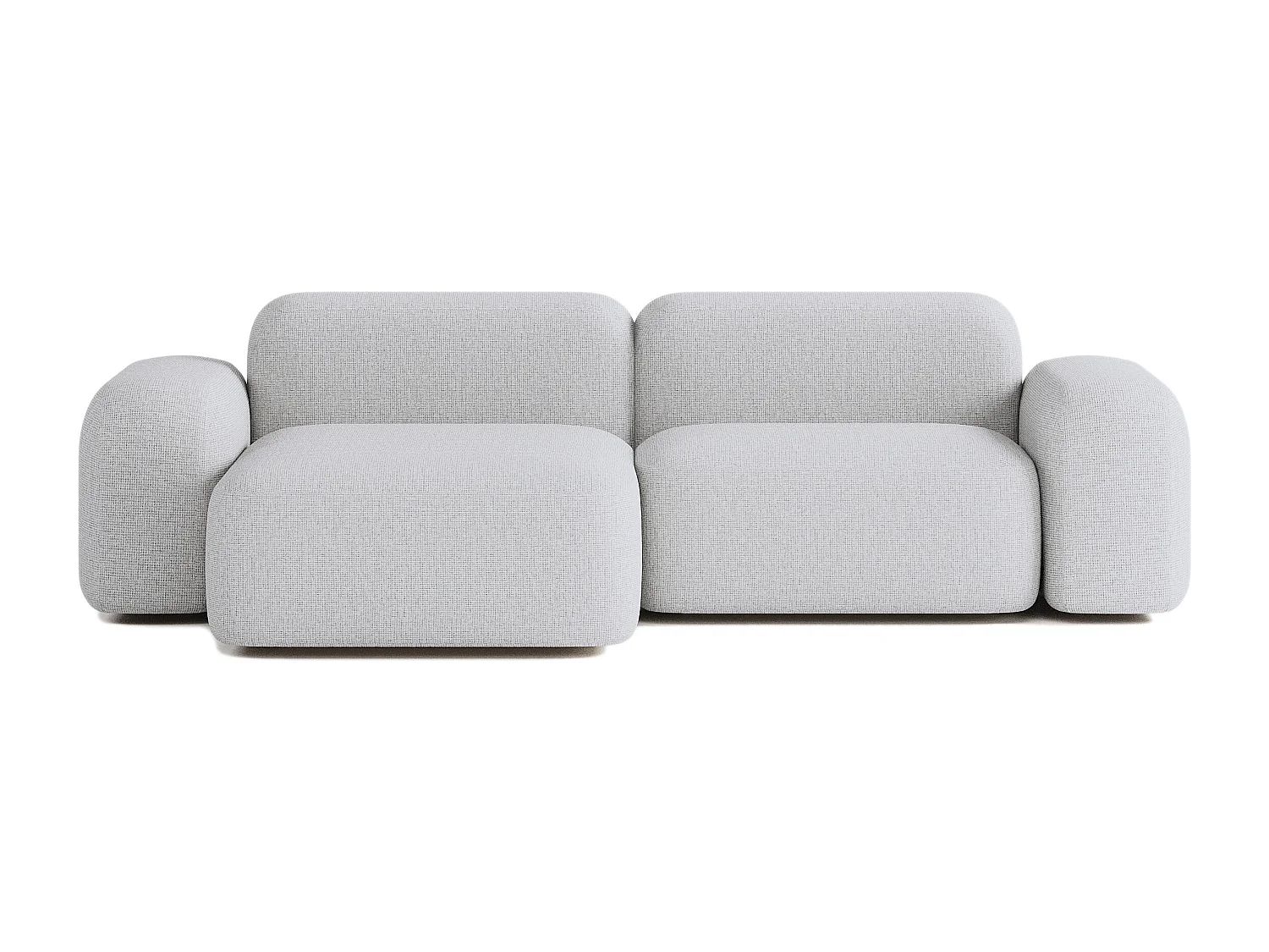 Canapé d'angle Max 3 places tissu gris clair