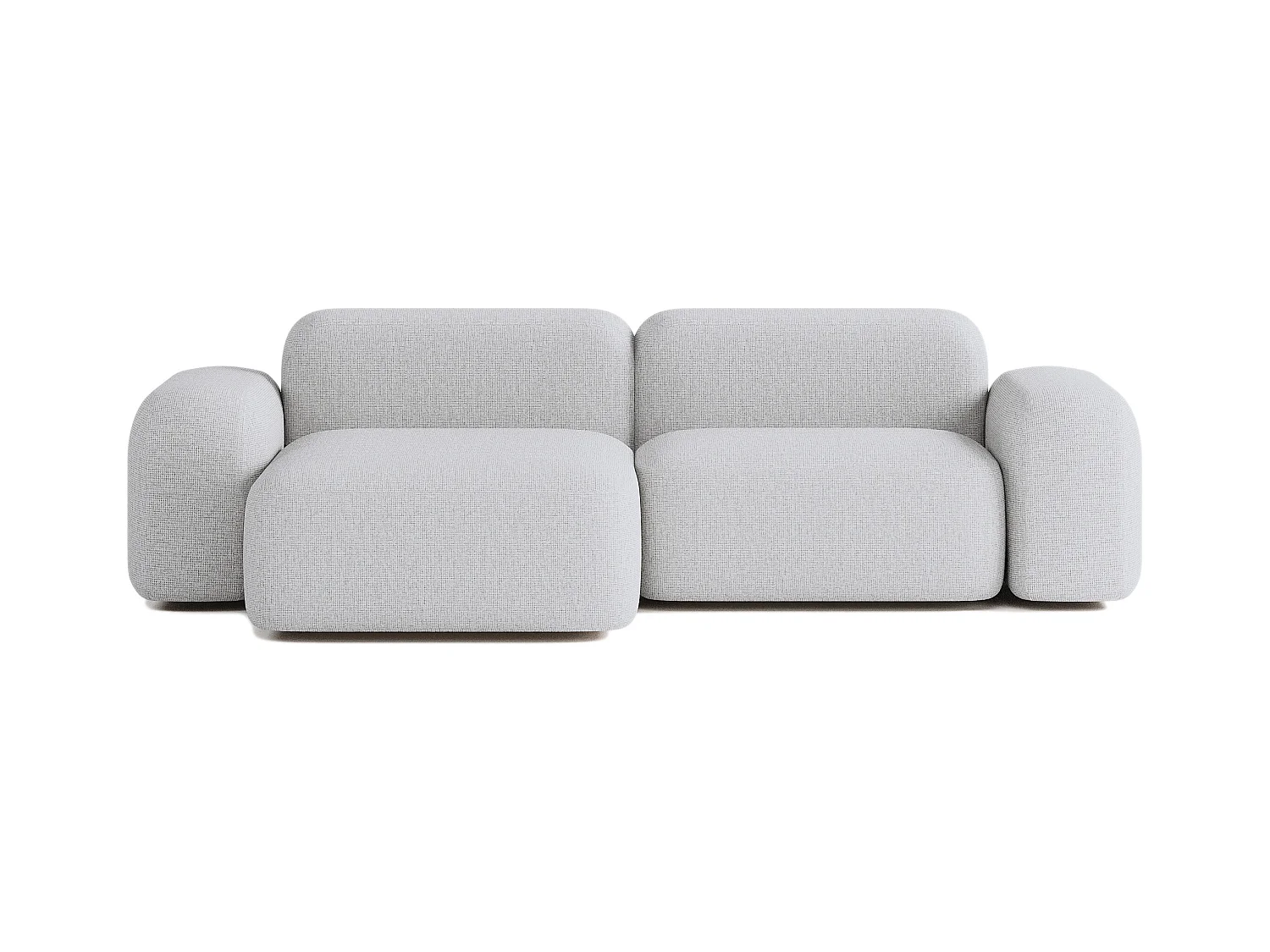 Canapé d'angle Max 3 places tissu gris clair