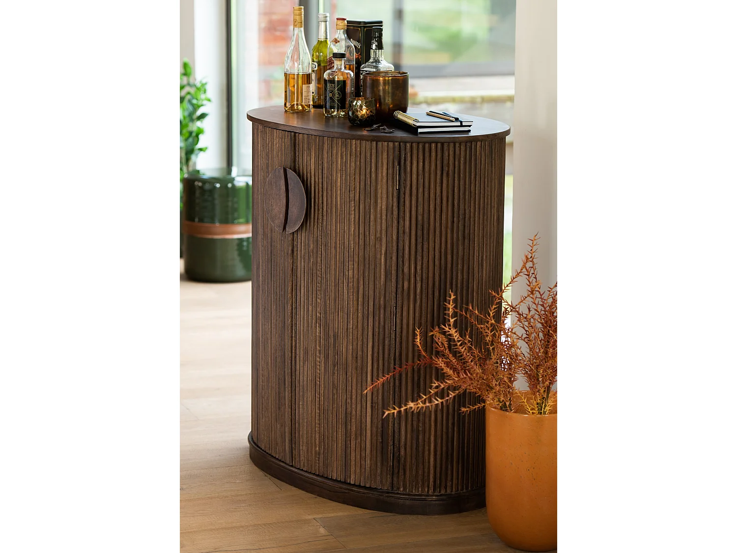 Buffet 2 Portes & 3 Niveaux "Reyi" 101cm Marron