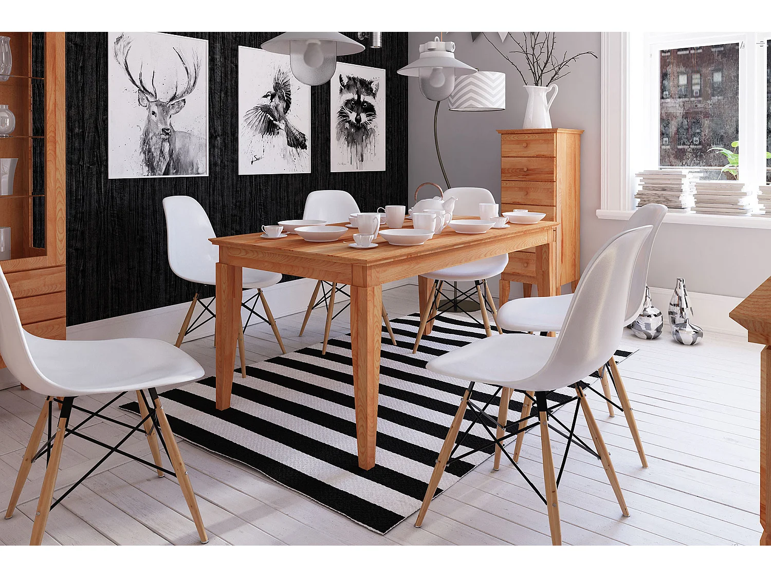 ODYS - Tisch mit ausziehbarer Tischplatte  aus Kernbuche naturgeölt