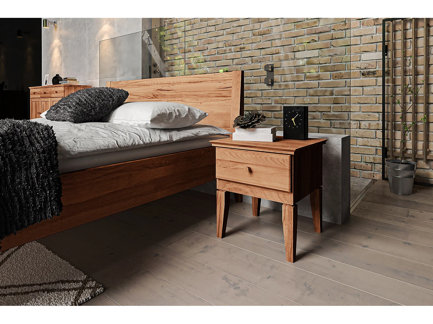 ODYS - Nachttisch  aus Kernbuche naturgeölt