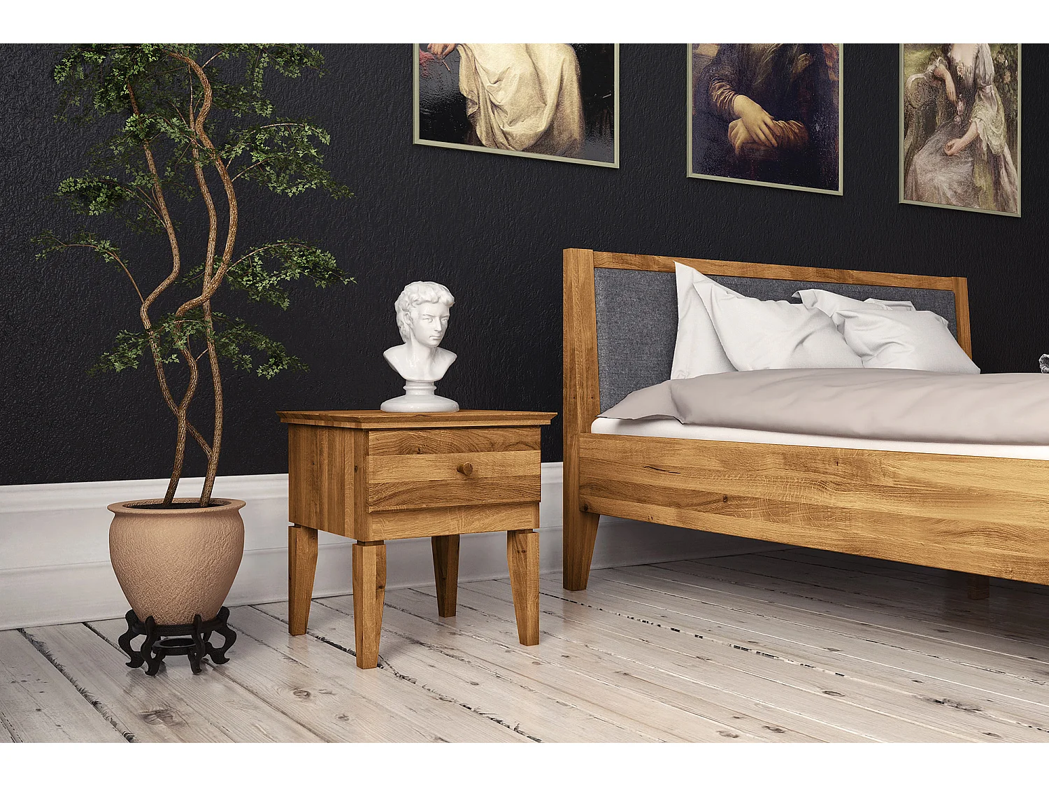 ODYS - Nachttisch  aus Wildeiche naturgeölt