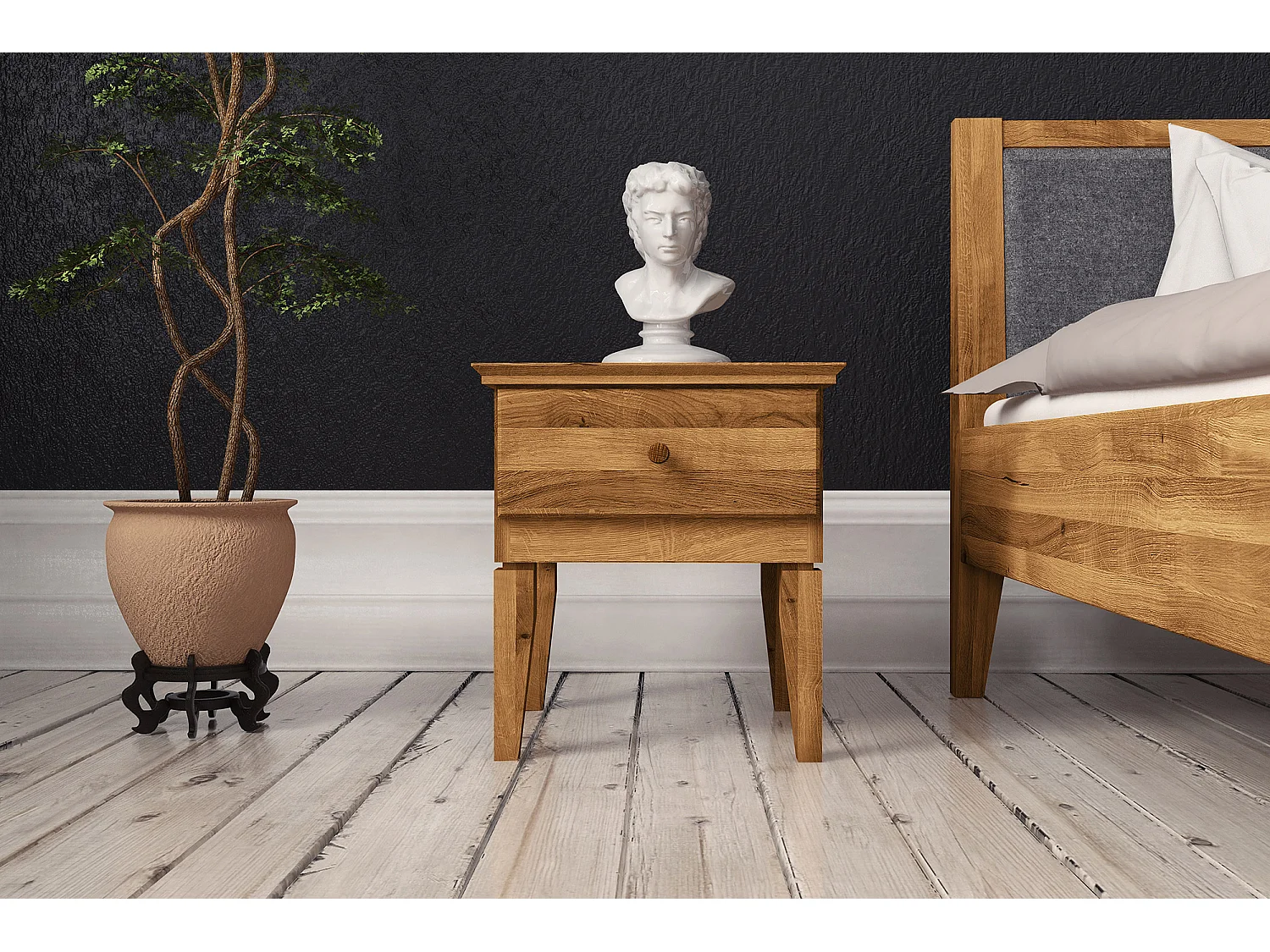 ODYS - Nachttisch  aus Wildeiche naturgeölt