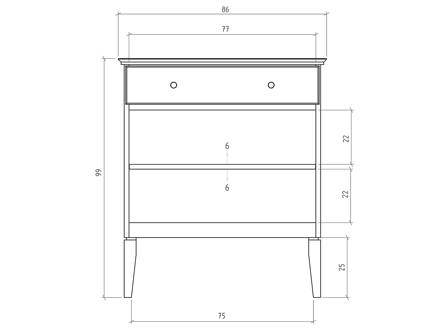 ODYS - Kommode aus Wildeiche naturgeölt