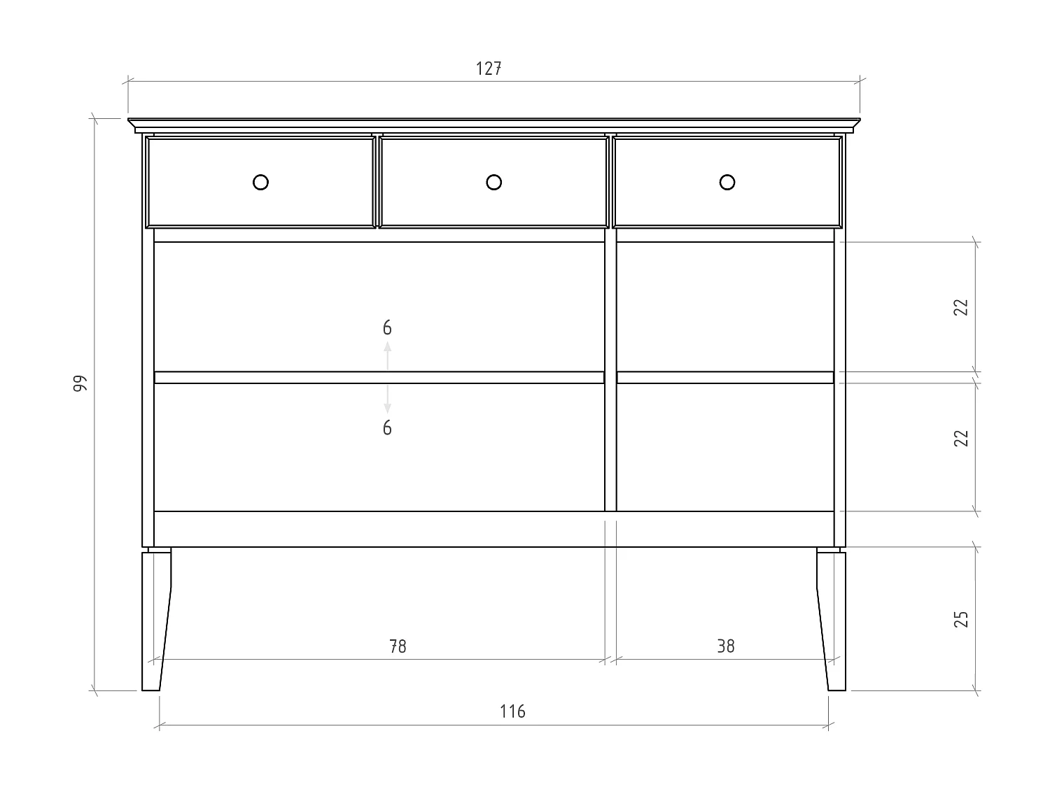 ODYS - Kommode aus Kernbuche naturgeölt