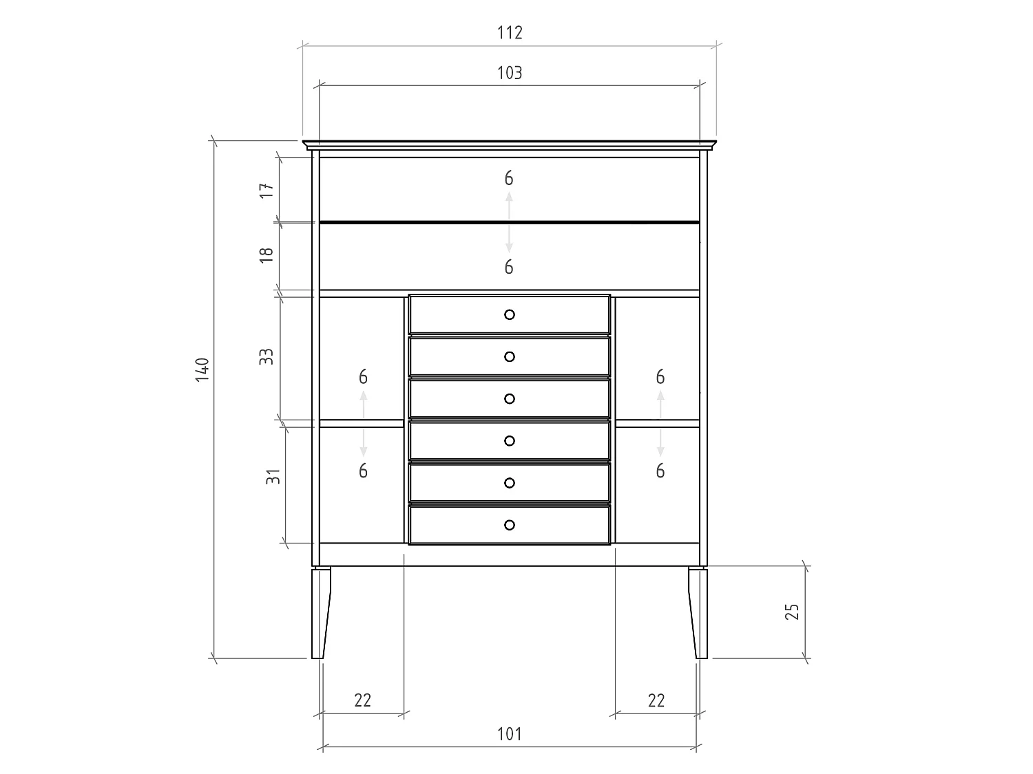 ODYS - Anrichte aus Kernbuche naturgeölt