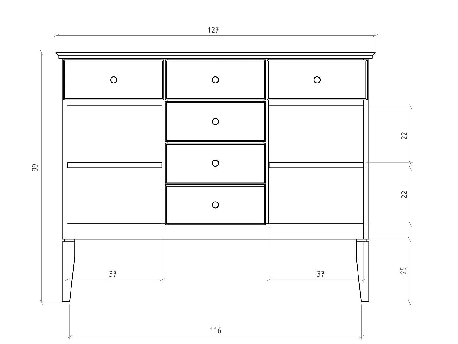 ODYS - Commode en chêne sauvage huilé naturel