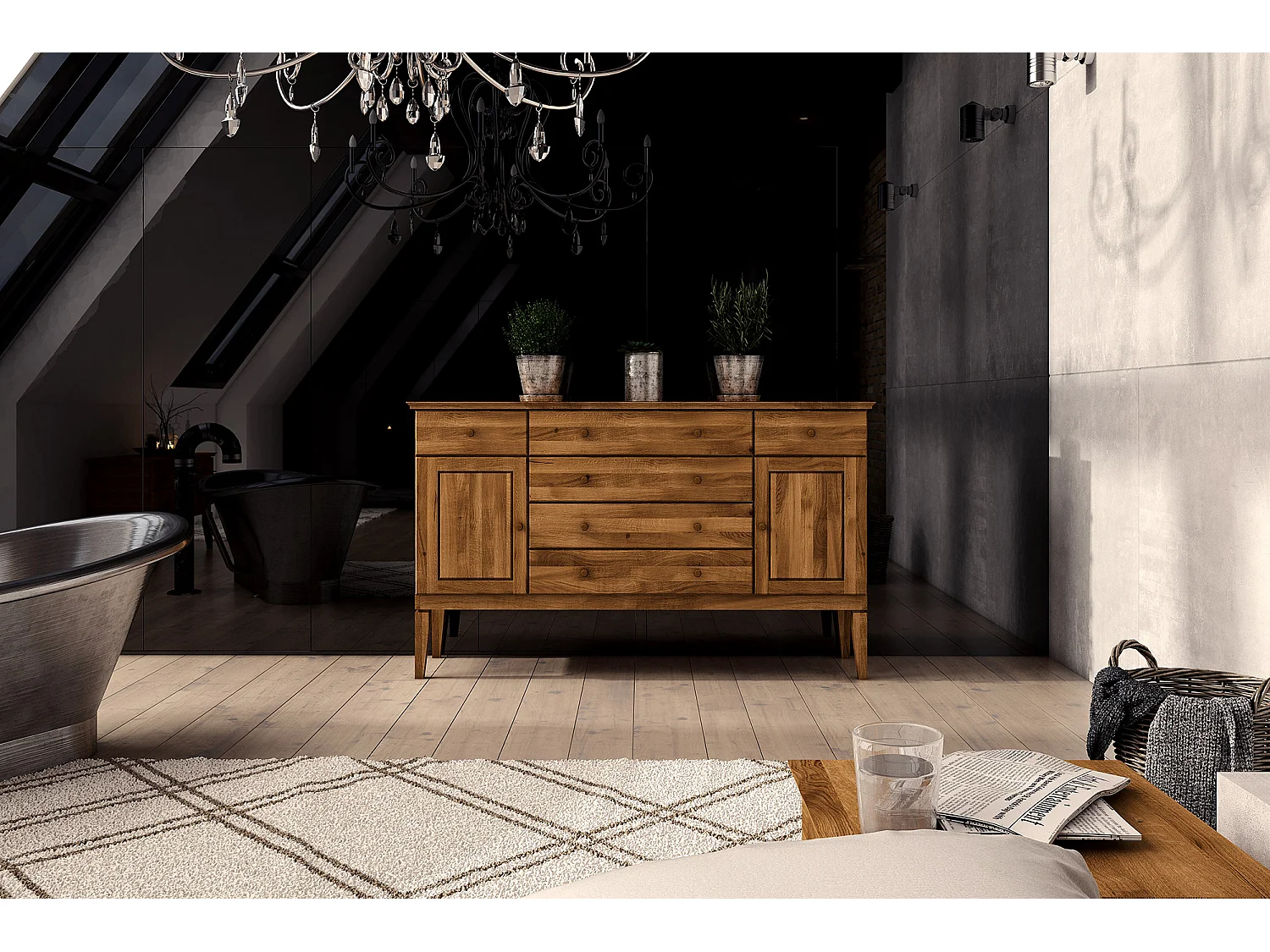 ODYS - Kommode aus Wildeiche naturgeölt