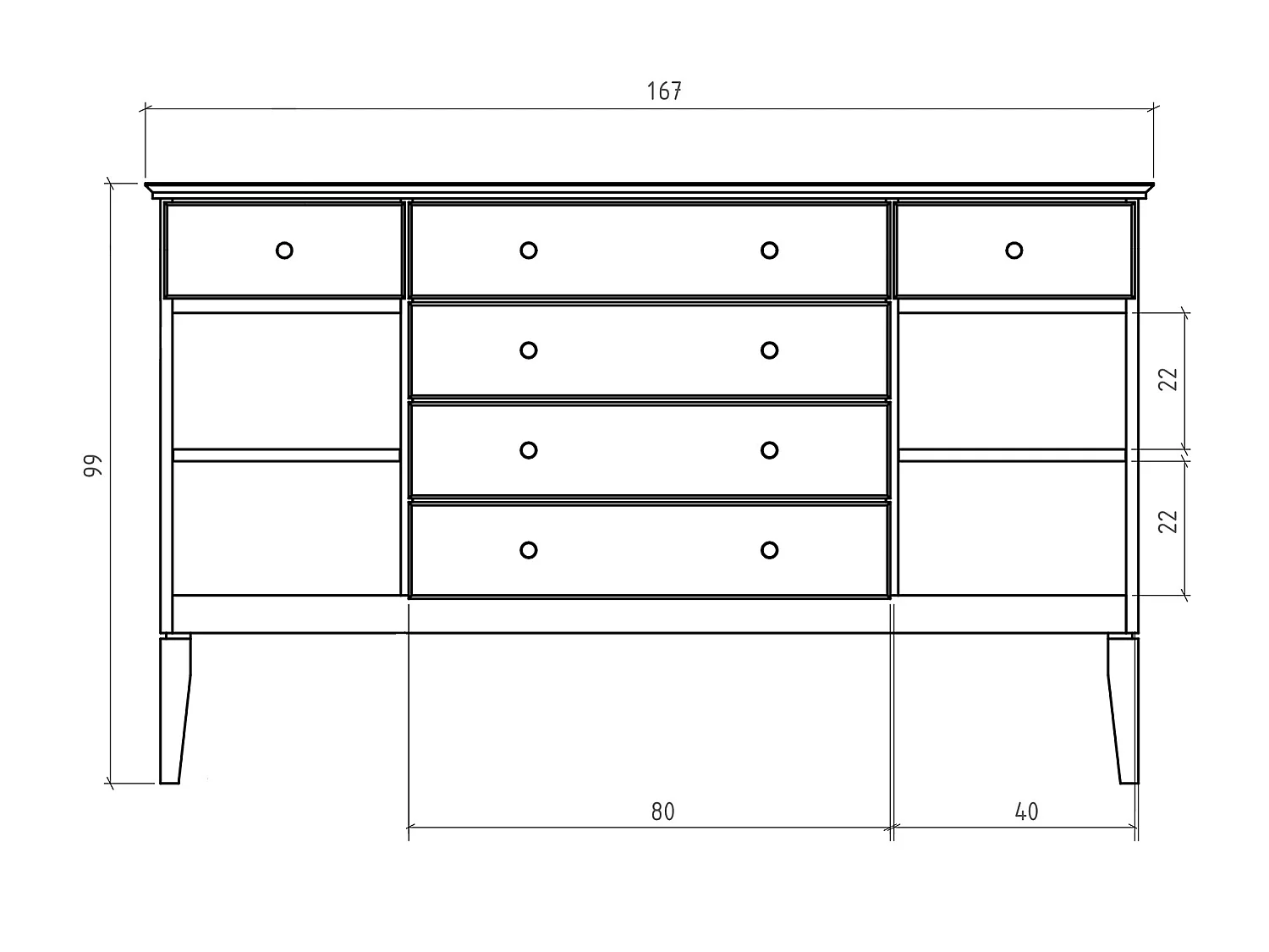 ODYS - Kommode aus Kernbuche naturgeölt