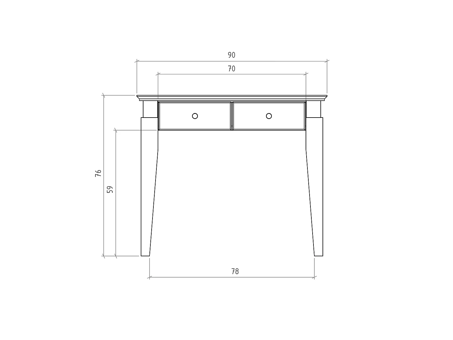 ODYS - Schminktisch  aus Wildeiche naturgeölt