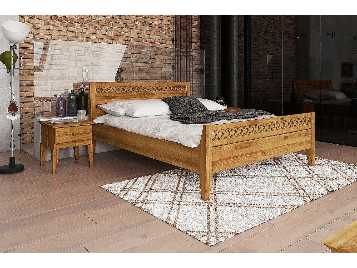 ODYS 4 - Bett 180x200 cm  aus Wildeiche naturgeölt