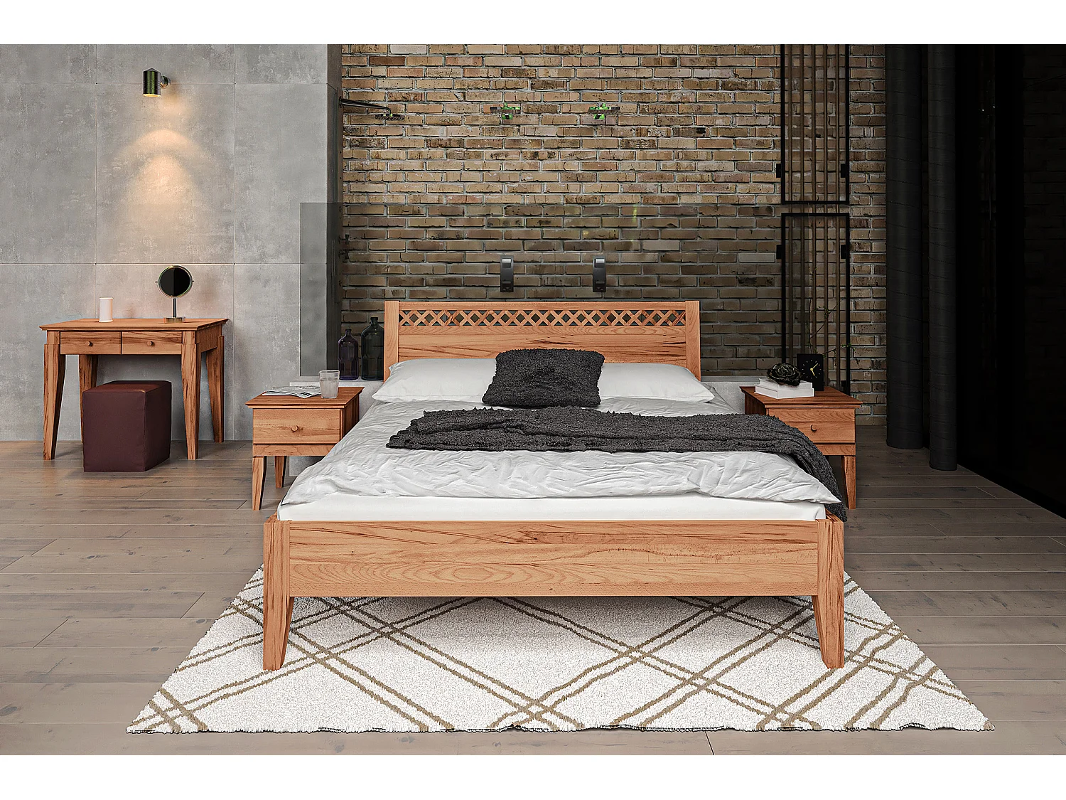 ODYS 3 - Bett 90x200 cm  aus Kernbuche naturgeölt